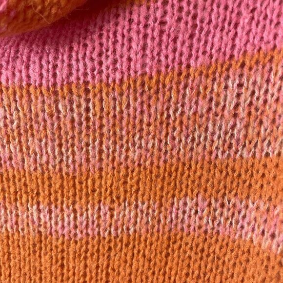 Free People Oversized Wool Blend Striped Tunic Sweater Pink Orange Size XS Boho - Picture 7 of 8